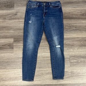 True Religion Dark Blue Distressed Skinny Jeans Halle Denim 32